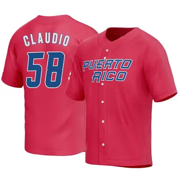 Men's Alex Claudio Puerto Rico Baseball Replica Red 2023 World Baseball Classic Jersey
