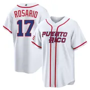 Men's Eddie Rosario Puerto Rico Baseball Replica White 2026 World Classic Home Stadium Jersey
