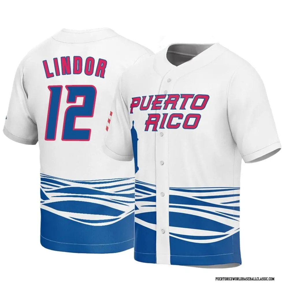 Men's Francisco Lindor Puerto Rico Baseball Replica White 2023 World