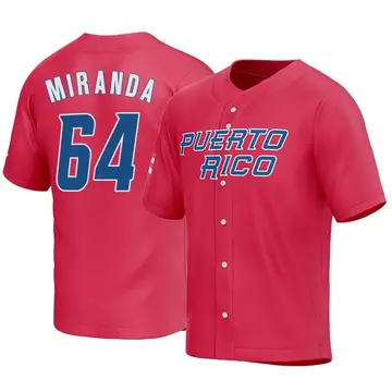 Men's Jose Miranda Puerto Rico Baseball Replica Red 2023 World Baseball Classic Jersey