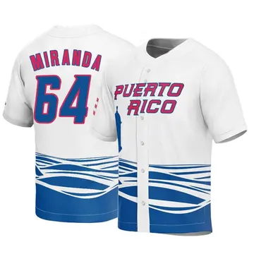 Men's Jose Miranda Puerto Rico Baseball Replica White 2023 World Baseball Classic Jersey