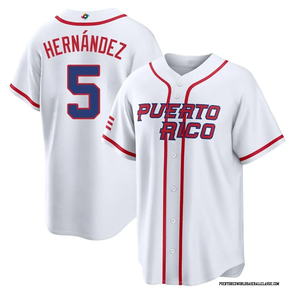 Men's Luis Hernandez Puerto Rico Baseball Replica White 2026 World Classic Home Stadium Jersey