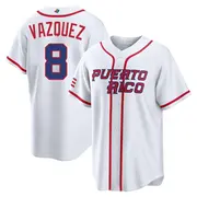 Men's Luis Vazquez Puerto Rico Baseball Replica White 2026 World Classic Home Stadium Jersey