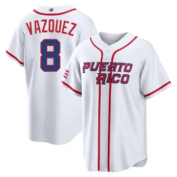 Men's Luis Vazquez Puerto Rico Baseball Replica White 2026 World Classic Home Stadium Jersey