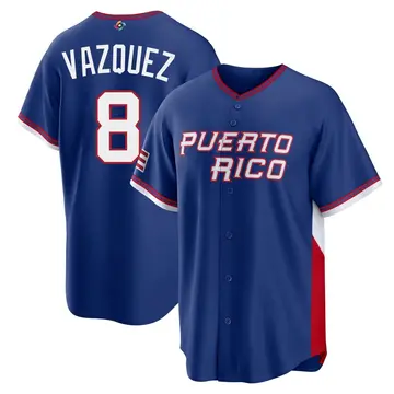 Men's Luis Vazquez Puerto Rico Baseball Royal 2026 World Classic Road Stadium Jersey