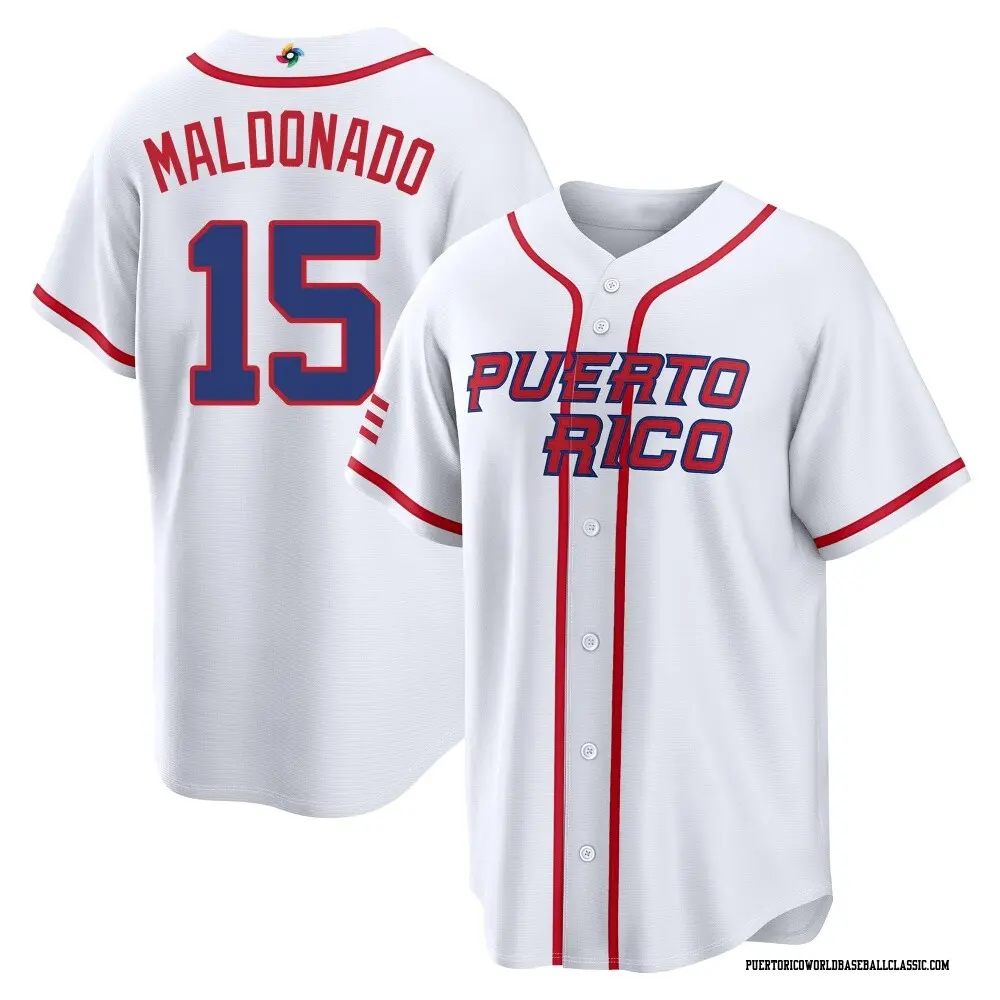 Men's Martin Maldonado Puerto Rico Baseball Replica White 2026 World Classic Home Stadium Jersey