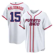 Men's Martin Maldonado Puerto Rico Baseball Replica White 2026 World Classic Home Stadium Jersey