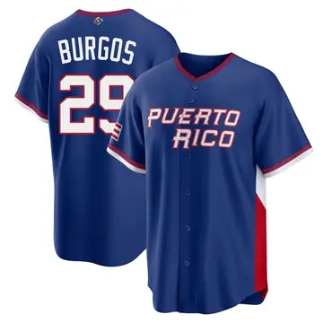 Men's Raymond Burgos Puerto Rico Baseball Royal 2026 World Classic Road Stadium Jersey