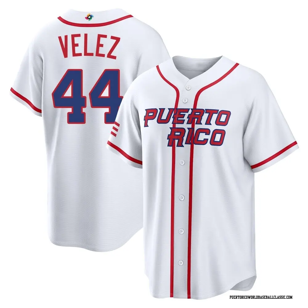 Men's Ricardo Velez Puerto Rico Baseball Replica White 2026 World Classic Home Stadium Jersey