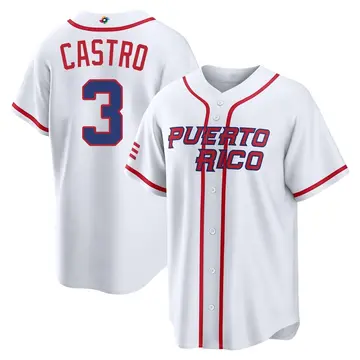 Men's Willi Castro Puerto Rico Baseball Replica White 2026 World Classic Home Stadium Jersey