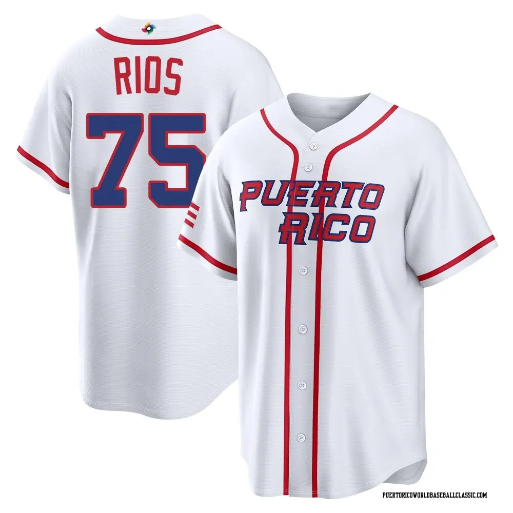 Men's Yacksel Rios Puerto Rico Baseball Replica White 2026 World Classic Home Stadium Jersey