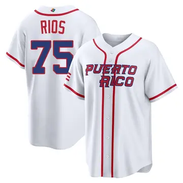 Men's Yacksel Rios Puerto Rico Baseball Replica White 2026 World Classic Home Stadium Jersey