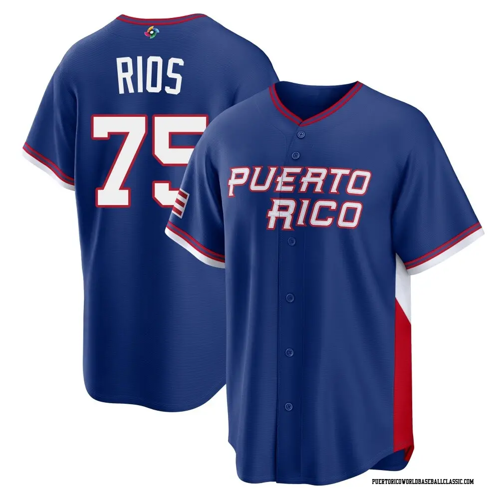 Men's Yacksel Rios Puerto Rico Baseball Royal 2026 World Classic Road Stadium Jersey
