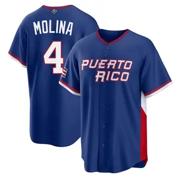 Men's Yadier Molina Puerto Rico Baseball Royal 2026 World Classic Road Stadium Jersey