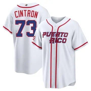Youth Alexander Cintron Puerto Rico Baseball Replica White 2026 World Classic Home Stadium Jersey