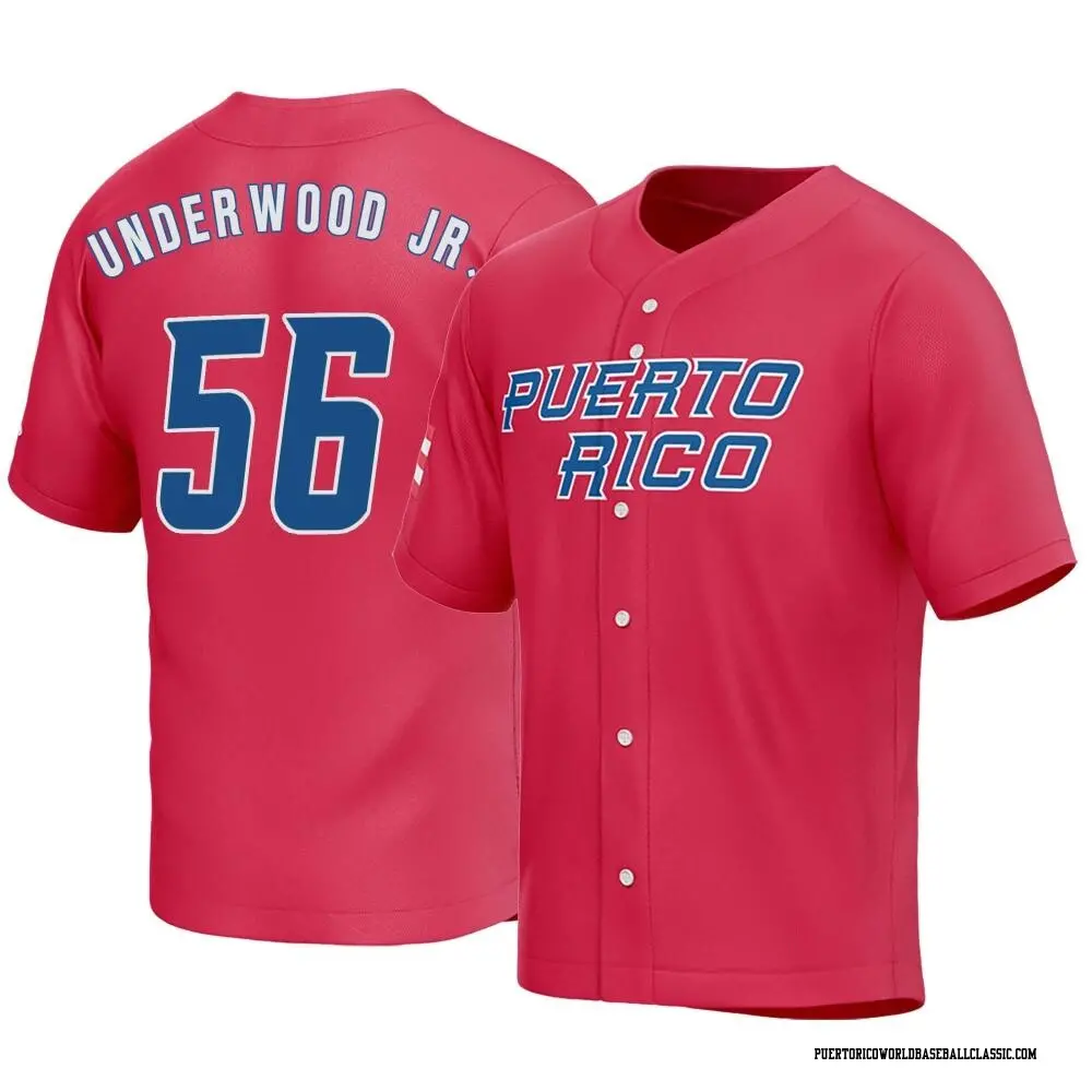 Youth Duane Underwood Jr. Puerto Rico Baseball Replica Red 2023 World Baseball Classic Jersey