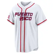 Youth Eddie Rosario Puerto Rico Baseball Replica White 2026 World Classic Home Stadium Jersey