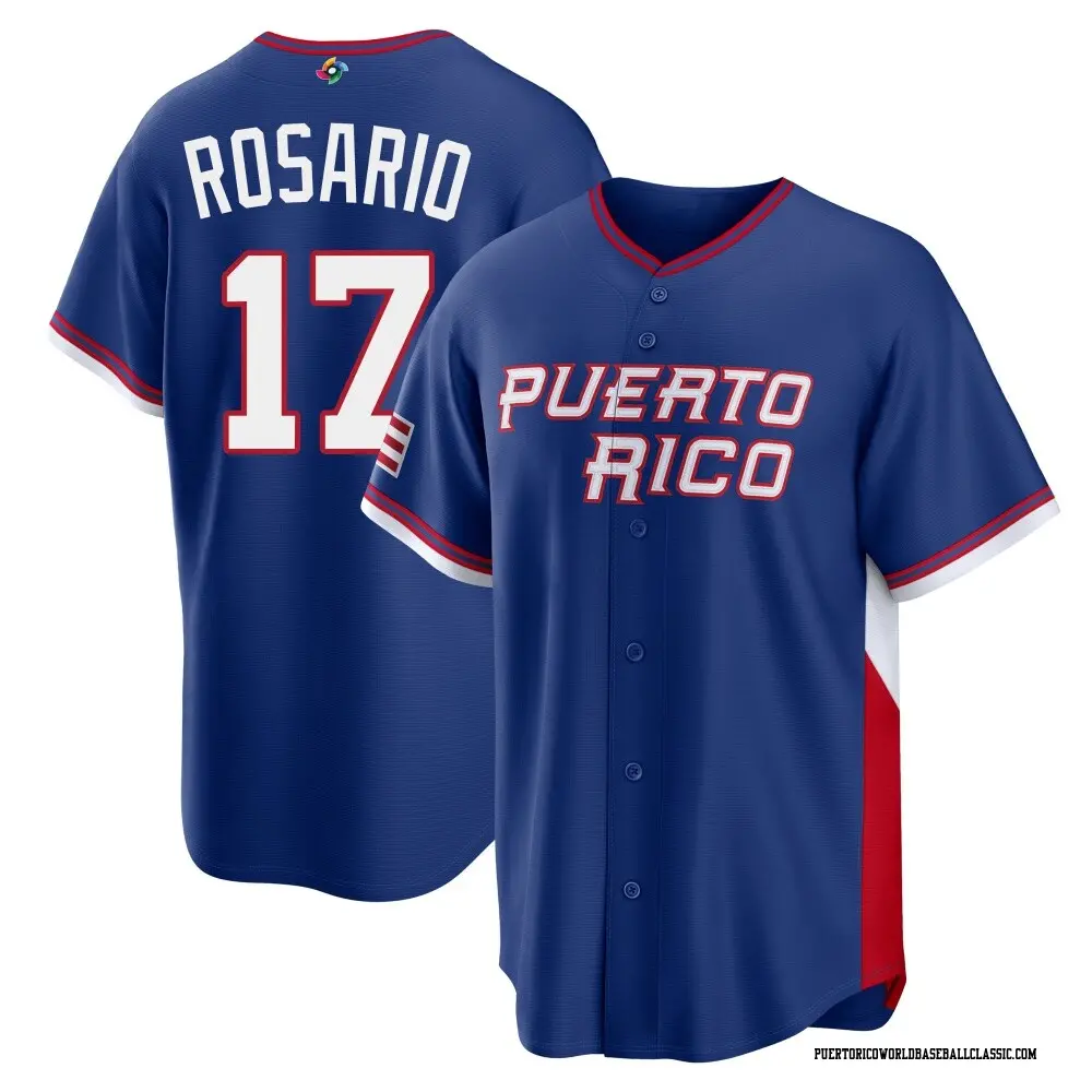 Youth Eddie Rosario Puerto Rico Baseball Royal 2026 World Classic Road Stadium Jersey