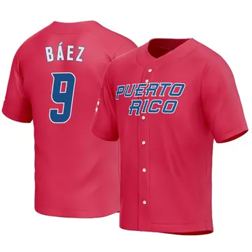 Youth Javier Baez Puerto Rico Baseball Replica Red 2023 World Baseball Classic Jersey