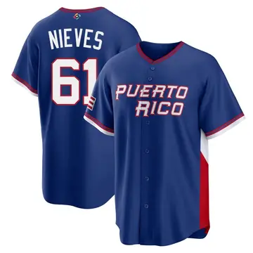Youth Juan Nieves Puerto Rico Baseball Royal 2026 World Classic Road Stadium Jersey