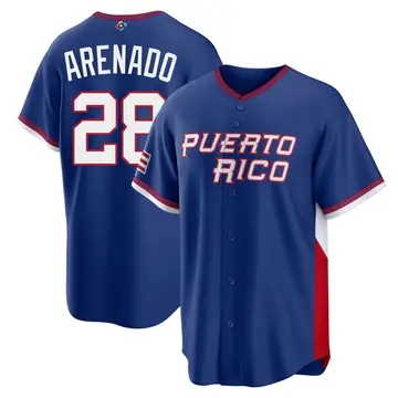 Youth Nolan Arenado Puerto Rico Baseball Royal 2026 World Classic Road Stadium Jersey
